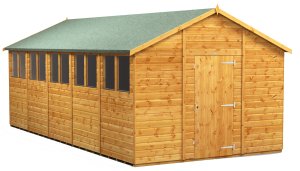 Power 20x10 Apex Garden Shed - Single Door